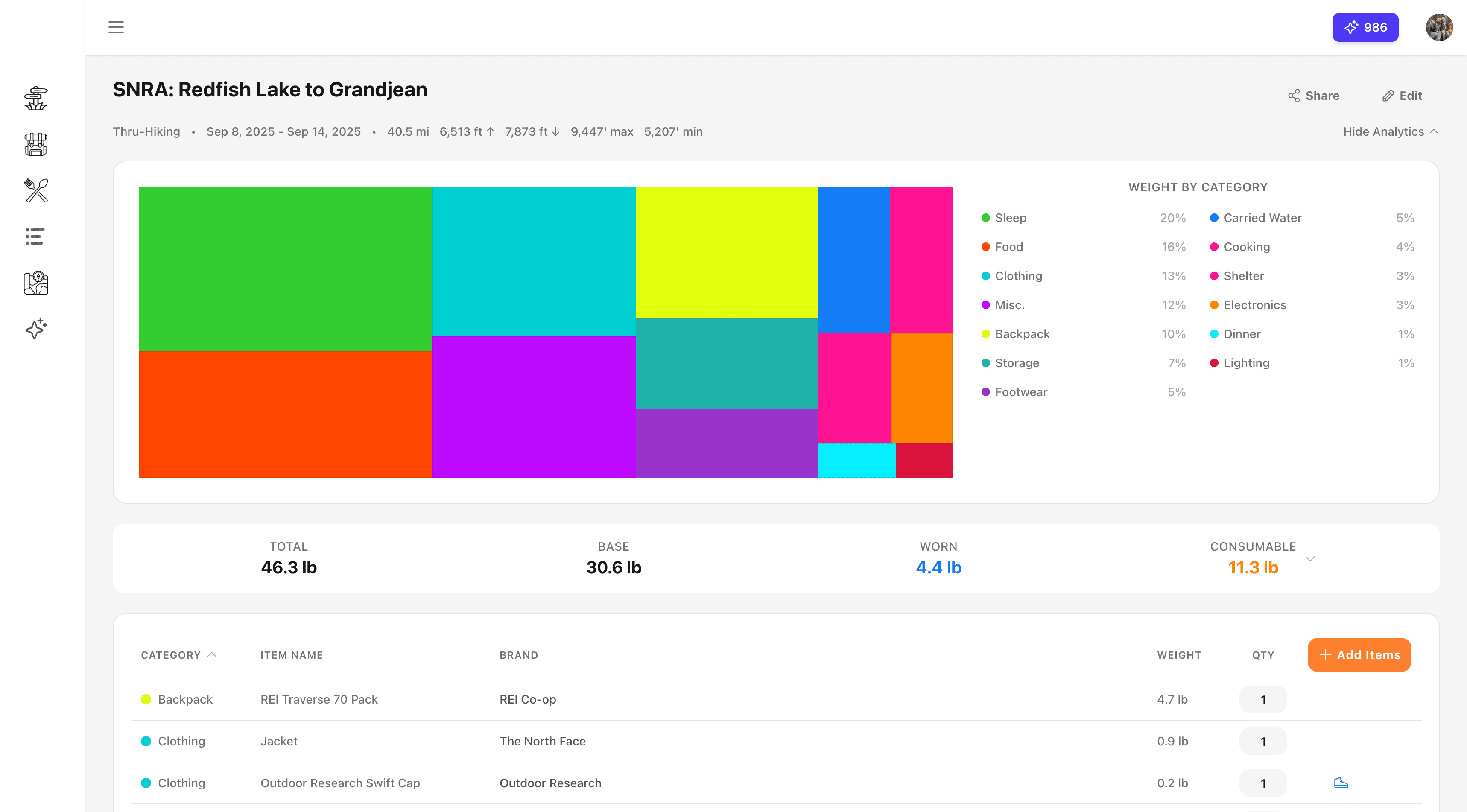 Carlo trip planning interface